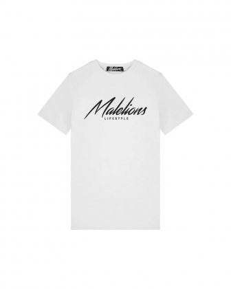 Wit heren T-shirt Malelions - Men Lifestyle T-shirt